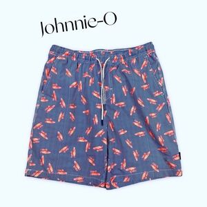 Johnnie-O Trunks Half Elastic Jr. Surf Shorts Boy's 16 Blue Surf Beach Vacation